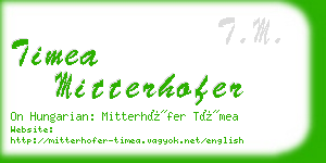 timea mitterhofer business card